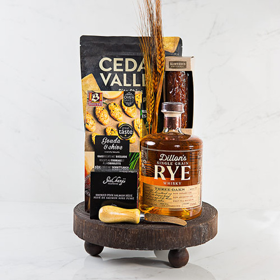 Dillions rye whiskey gift basket