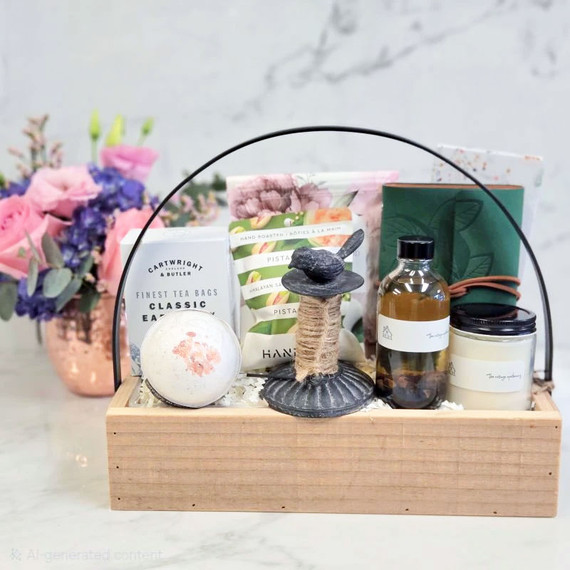 Spa Gifts in Wooden Basket