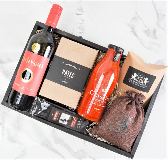 pasta and red wine gift basket