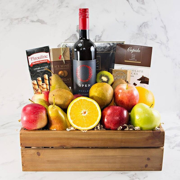 red wine and fruit crates toronto