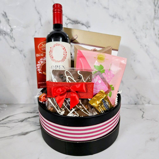 valentines wine basket milton