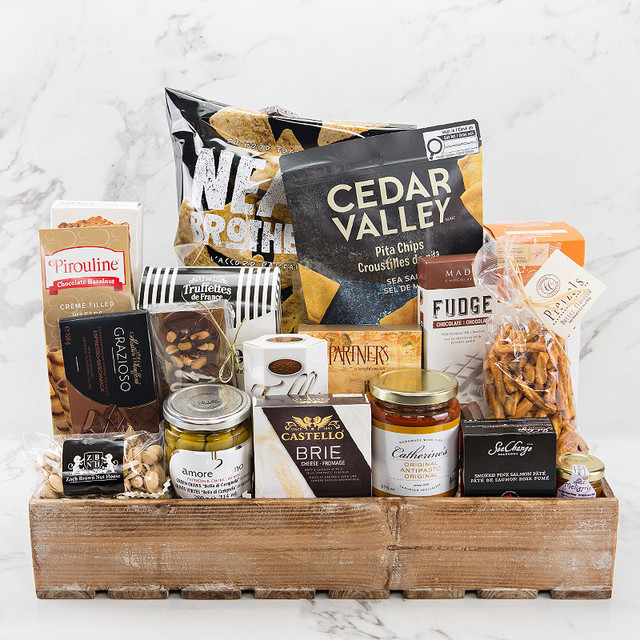 large gourmet food crate office sharing