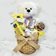 Easter gift basket beautifully packaged with festive treats and plush toy for Toronto delivery