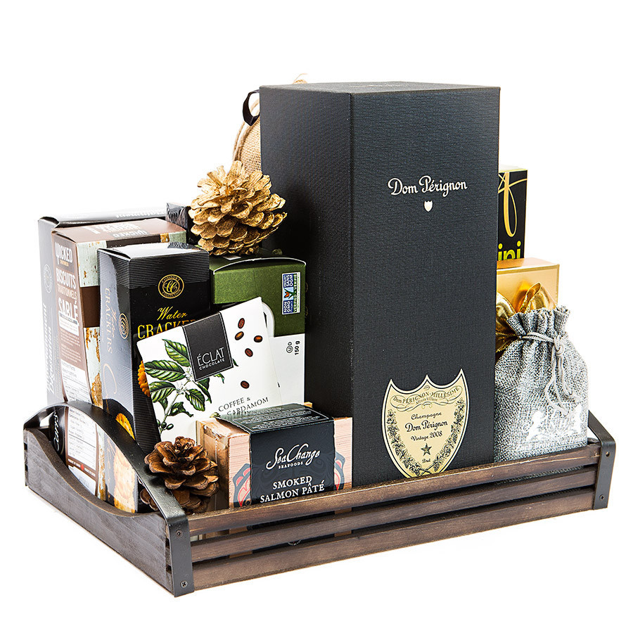 Dom Perignon Gift Basket | Stunning Design-Free Shipping | Whata Basket