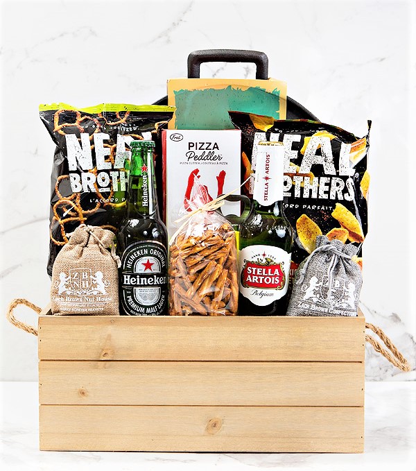 27 Outrageously Masculine Gifts for Manly Men | Beer gifts basket, Snack  baskets, Beer basket