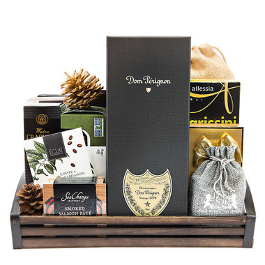 Dom Perignon Gift Basket | Stunning Design-Free Shipping | Whata Basket