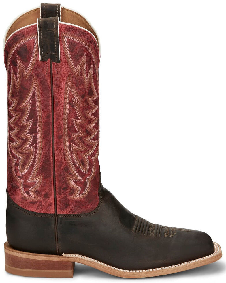 Justin Men's Andrews Chocolate Western Boots - Wide Square Toe