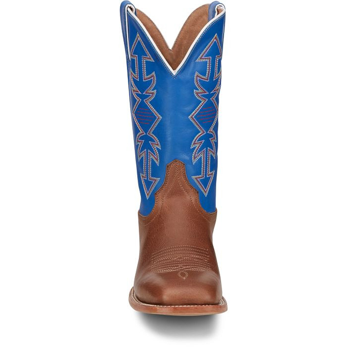 Justin Men's Tan Dayne Punchy Buckskin Leather Western Boot