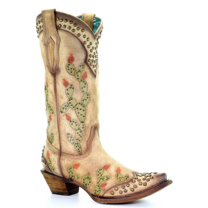 Corral Saddle Nopal Cactus Embroidery and Studs - C3463 Corral Saddle Nopal Cactus Embroidery and Studs - C3463