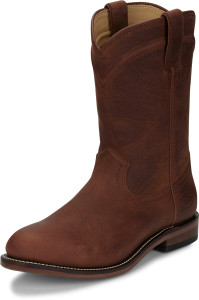 Justin Men's Braswell Brown Round Toe Roper Boots - RP3740