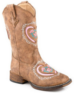 Roper Toddler Lydia Inlay Western Boots - Broad Square Toe - 09-017-1903-3623 Roper Toddler Lydia Inlay Western Boots - Broad Square Toe - 09-017-1903-3623