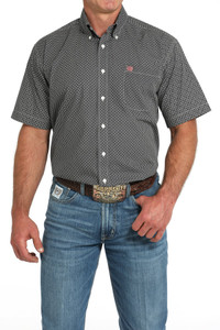 Cinch Men's Short Sleeve Geometric Print Button-Down Western Shirt - Gray - MTW1111482 Cinch Men's Short Sleeve Geometric Print Button-Down Western Shirt - Gray - MTW1111482
