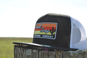 Pearl Snap Clothing Co® - Black/White  "Cactus Sunset" Cap - 35012