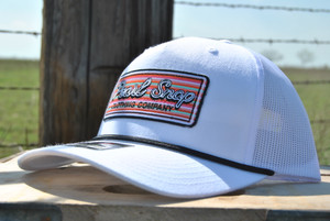 Pearl Snap Clothing Co® The Jalapeño Classic Trucker – White/ Black Rope- 35123