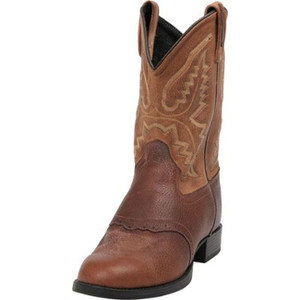 Old West Tan Youth Rust Round Toe Cowboy Boots - 1936 Old West Tan Youth Rust Round Toe Cowboy Boots - 1936