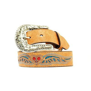 M & F Western Girls Tan Heart Wing Belt - N4423008 M & F Western Girls Tan Heart Wing Belt - N4423008