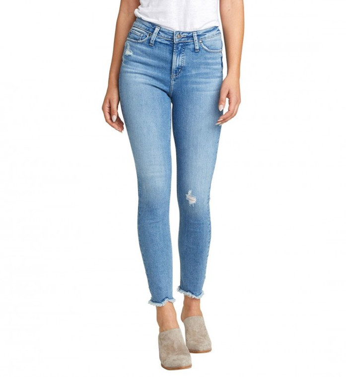 silver high rise jeans