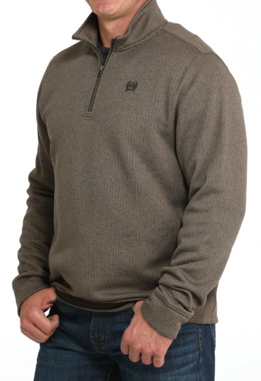 1/4 zip brown - mwk1080017