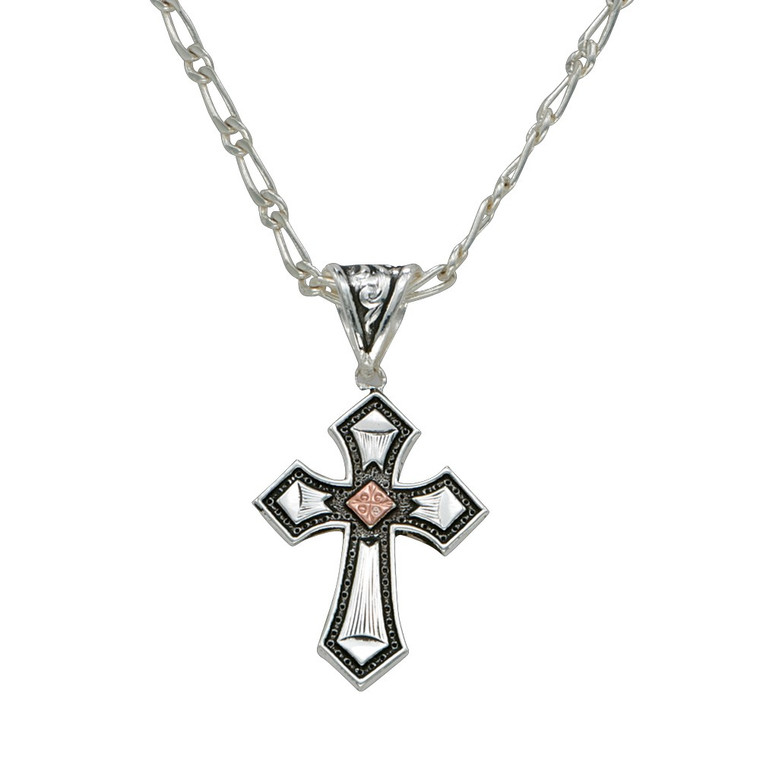 Antique Copper Diamond Cross - NC1161