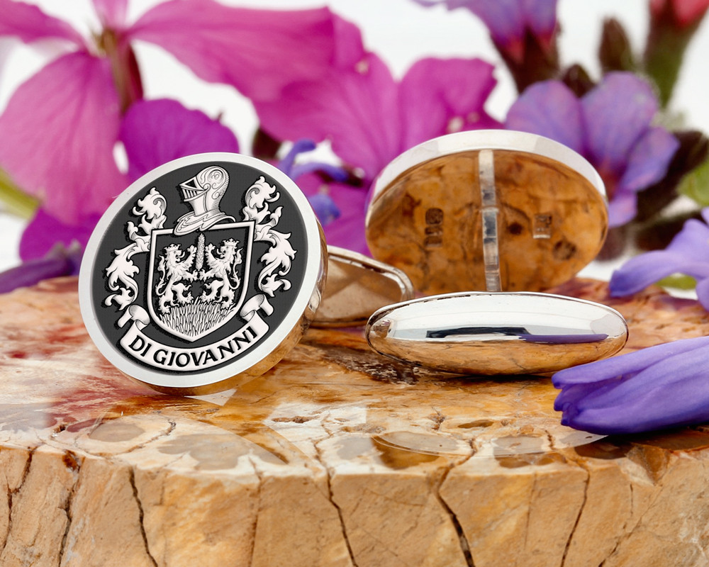 Di Giovanni Family Crest Italy Silver or Gold Cufflinks