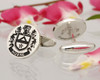 Nurse Family Crest Cufflinks positive, oxidised