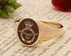 Royal Airforce Badge Signet Ring 9ct Gold Negative Aged