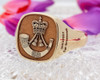 The Rifles Cap Badge Signet Ring, available in 9ct Gold and Sterling Silver