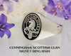Cunningham Scottish Clan Signet Ring (example silver negative oxidised)