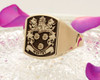 Whitby Family Crest Engraved Signet Ring in Silver or Gold, choice of mantles, helmets and styles