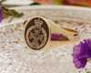 Royal Green Jackets 9ct Gold Signet Ring, negative aged finish