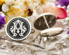 AH HA Victorian Monogram Cufflinks available in silver or 9ct gold D3