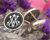 AV VA Victorian Monogram Silver Cufflinks D1