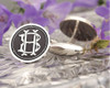 BH HB Victorian Monogram Silver of Gold Cufflinks D2