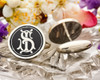 IS SI Victorian Monogram Silver or Gold Cufflinks D4