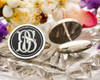 DS SD Victorian Monogram Cufflinks Silver or Gold D1