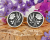 Rose and Lavender Silver or Gold Cufflinks D3