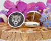 Indian Leopard Personalised Silver Cufflinks