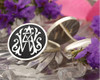 AW WA Victorian Monogram Silver Cufflinks D1