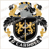 O'Carroll Irish Family Crest, pdf vector download, file in full colour and black and white.