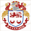 Kavanagh Family Crest Digital Vector pdf file, instant download, in black and colour