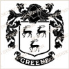 Greene Family Crest Ireland Instant Digital Download, Vector pdf in full colour and black and white.