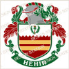 Hehir Family Crest Ireland Instant PDF Download in colour and black and white