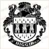 Higgin Family Crest Ireland Instant Digital Download, Vector pdf in full colour and black and white.