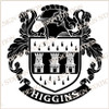Higgins Family Crest Ireland Instant Digital Download, Vector pdf in full colour and black and white.