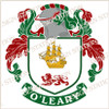 O'Leary Family Crest Ireland Instant Digital pdf download in colour and black and white.