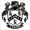 Lyons Family Crest Ireland Instant Digital PDF Download colour and black and white