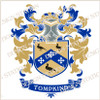 Tompkins Family Crest Digital Download File in Vector PDF format, easy to print, engrave, change colour.