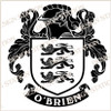 O'Brien Family Crest Ireland Instant Digital Download, Vector pdf in full colour and black and white.