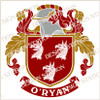 O'Ryan Family Crest Ireland Instant Vector pdf download in full colour and black