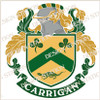 Carrigan Irish Family Crest, pdf vector download, file in full colour and black and white.